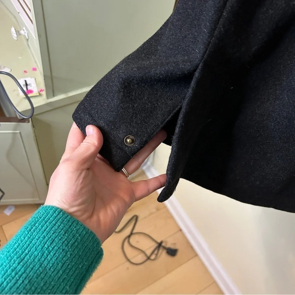 Polo by Ralph Lauren Full Zip Wool Blend Coat Jacket Black Size L